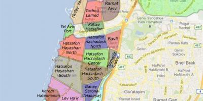Tel Aviv városrészek térkép