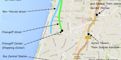 Térkép Tel Aviv-i tömegközlekedés