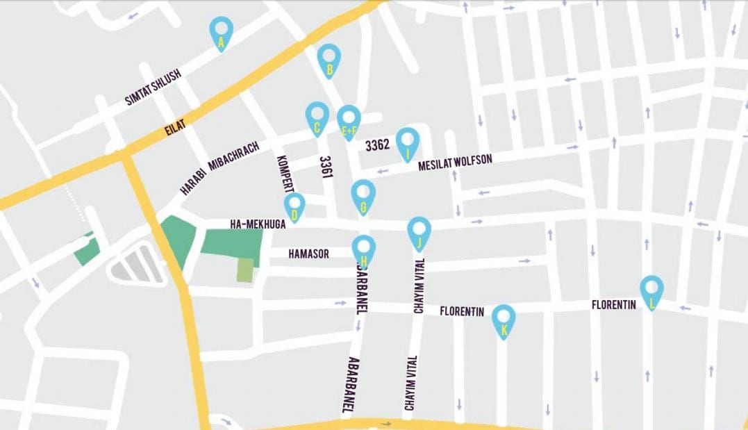 térkép florentin Tel Aviv