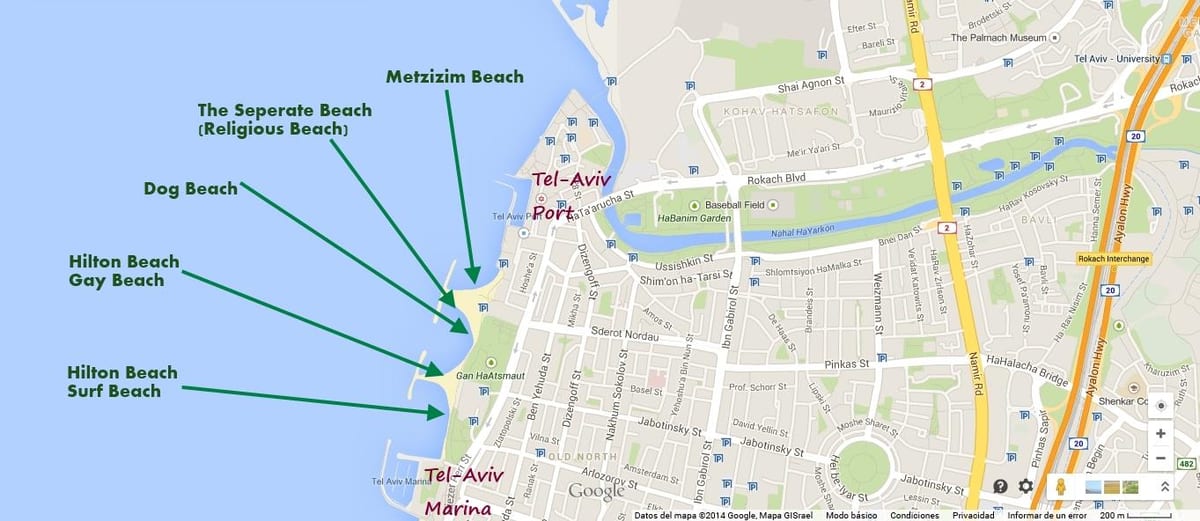 térkép namal Tel Aviv