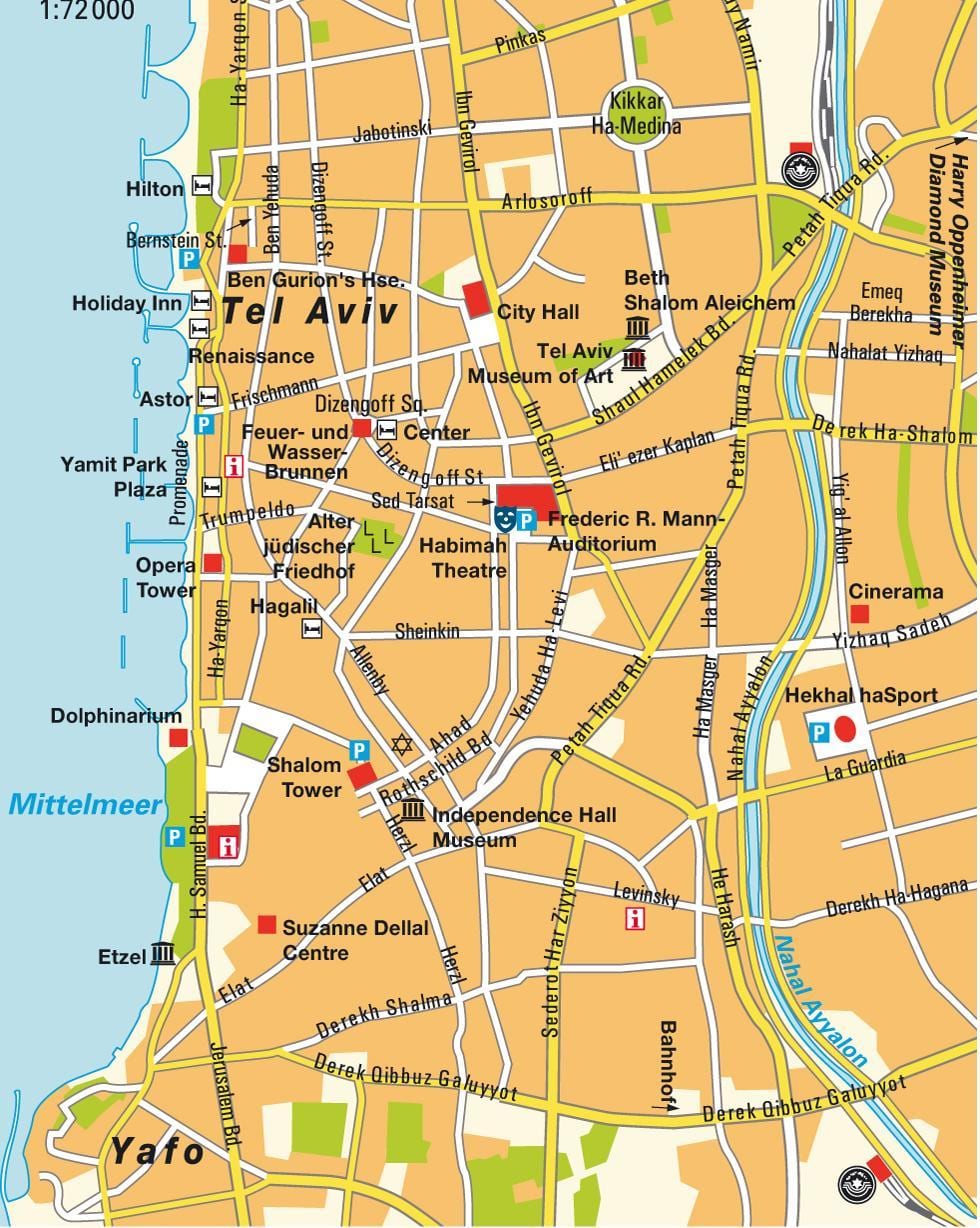 térkép Tel Aviv területén