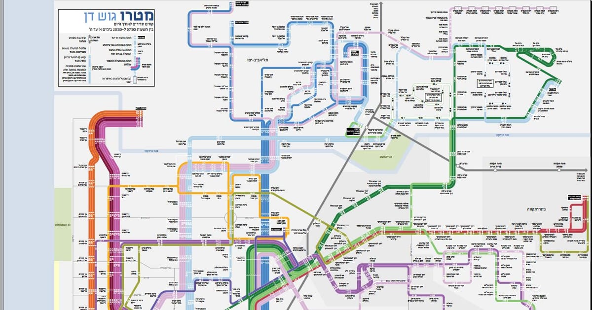 busz térkép Tel Aviv