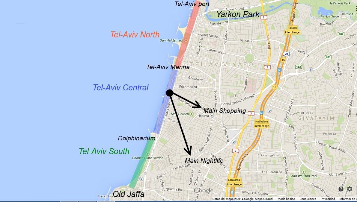 térkép Tel Aviv-i éjszakai élet
