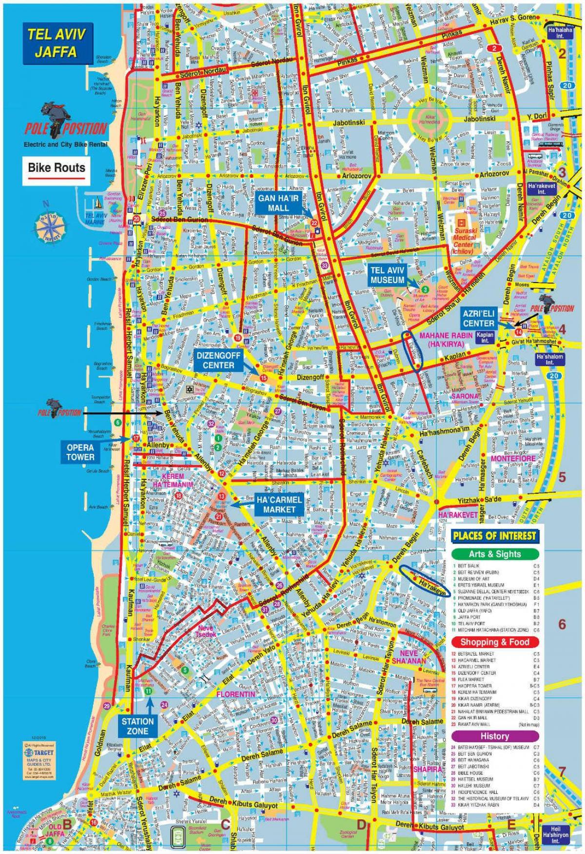 térkép Tel Aviv kerékpár