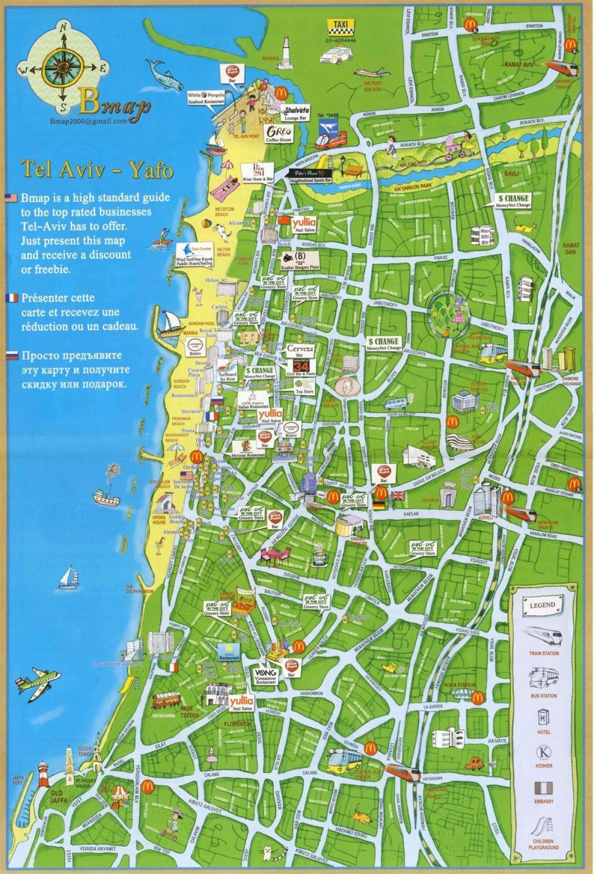 Tel Aviv-i látnivalók térkép