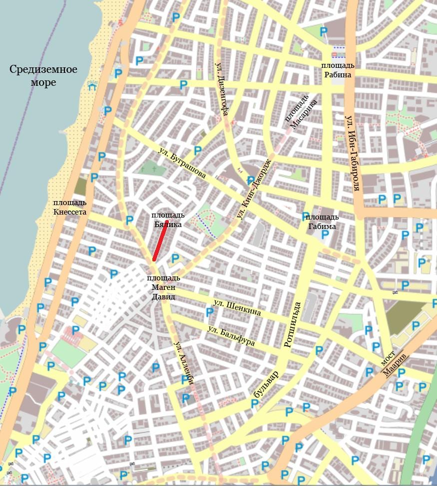 utca térkép Tel Aviv, izrael