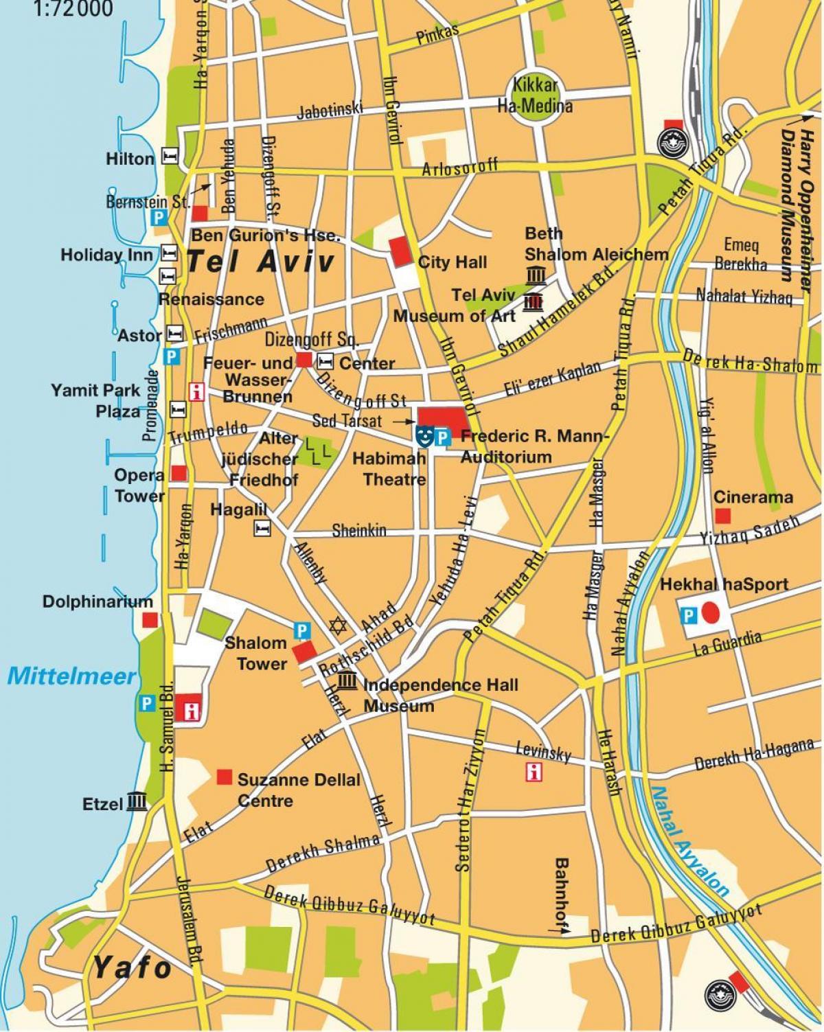 térkép Tel Aviv területén