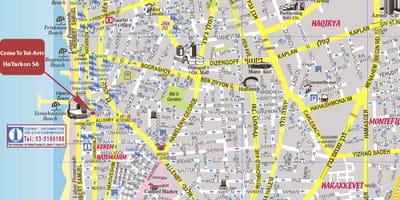 Térkép Tel Aviv, valamint a környező területeken
