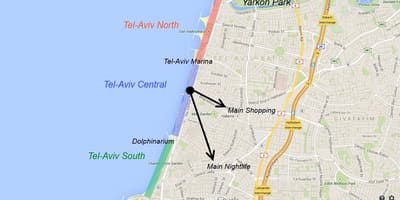 Térkép Tel Aviv-i éjszakai élet