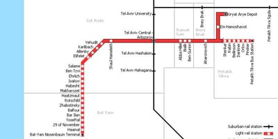 Tel Aviv-i metró térkép